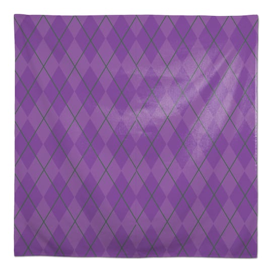 58&#x22; Mardi Gras Purple Argyle Tablecloth